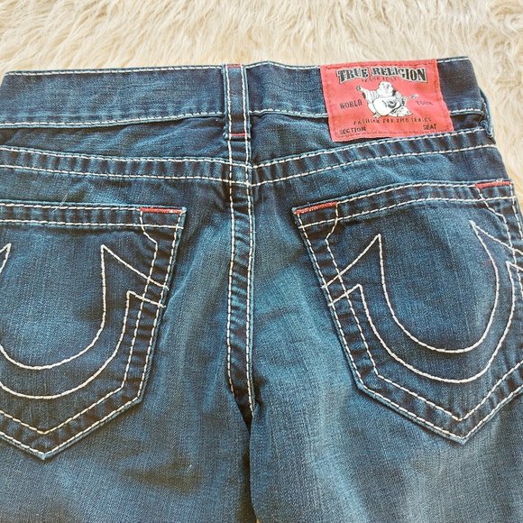 True Religion Women's Straight Leg Mid Rise Thick Stitches Denim Jeans Size: 29 - Picture 9 of 14